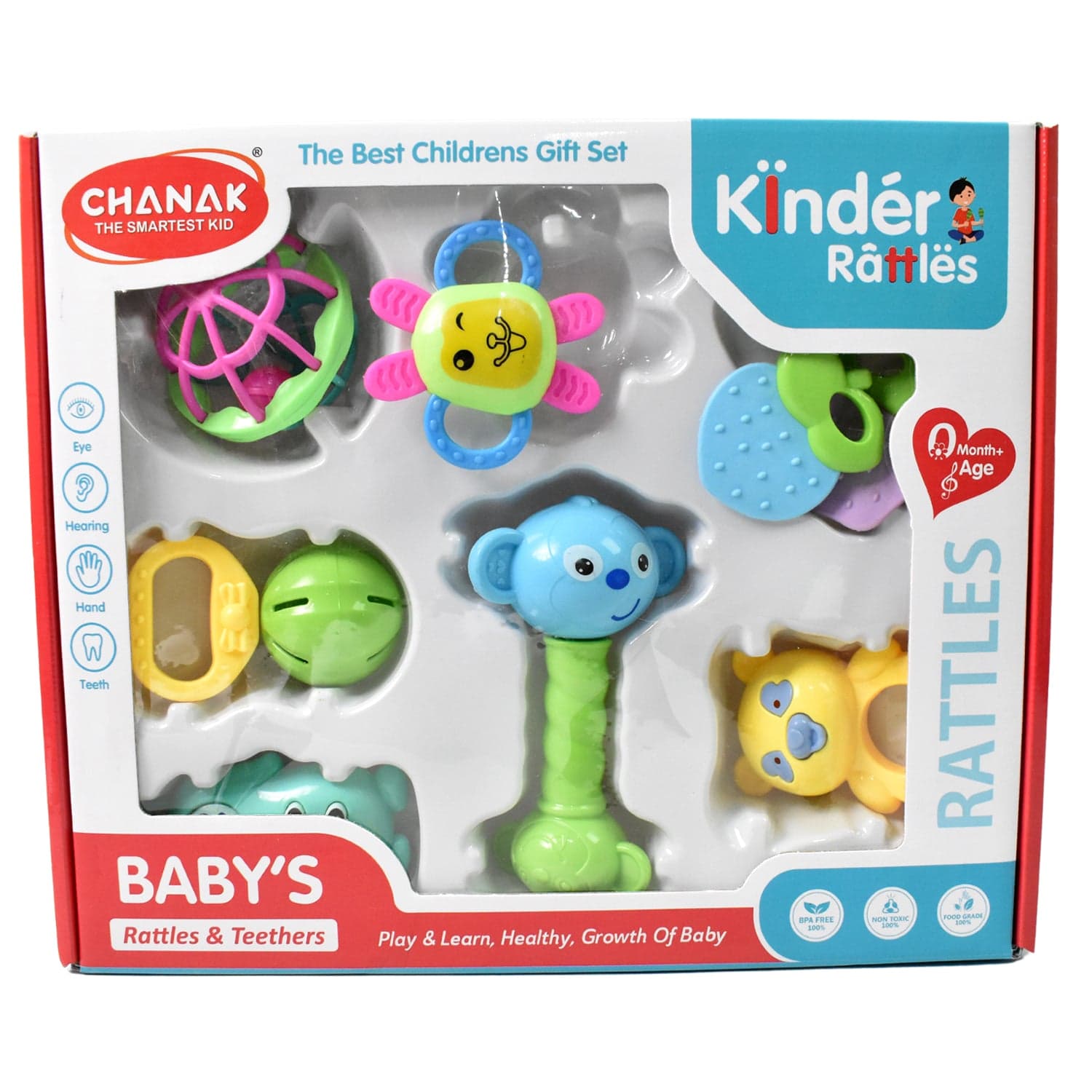 Kinder Rattles Classic Store Plastic Non-Toxic Shake and Grab Ball Baby Rattles & Teethers (8 Pcs Set) thumbnail 6