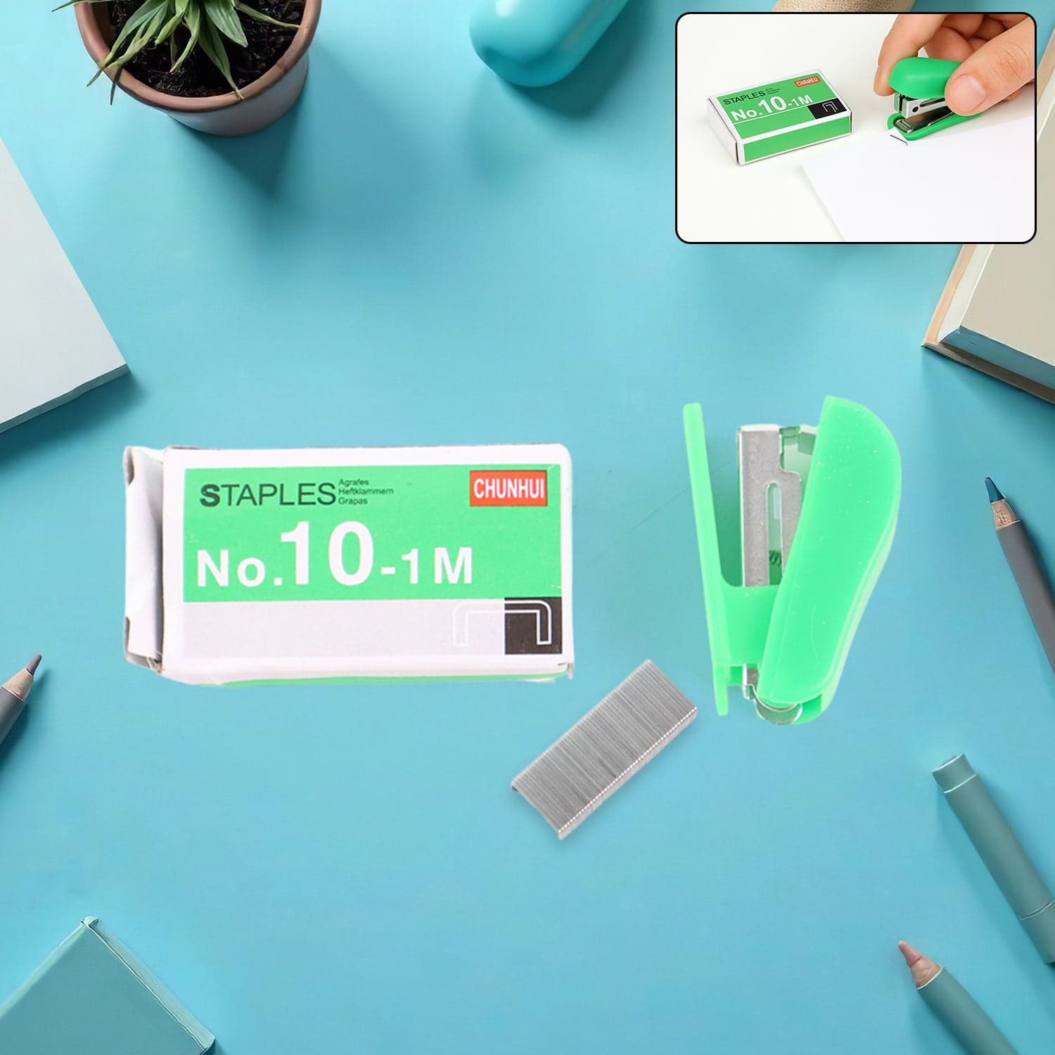 Mini Stapler With 1 Strip Of Staples 1 Set thumbnail 3