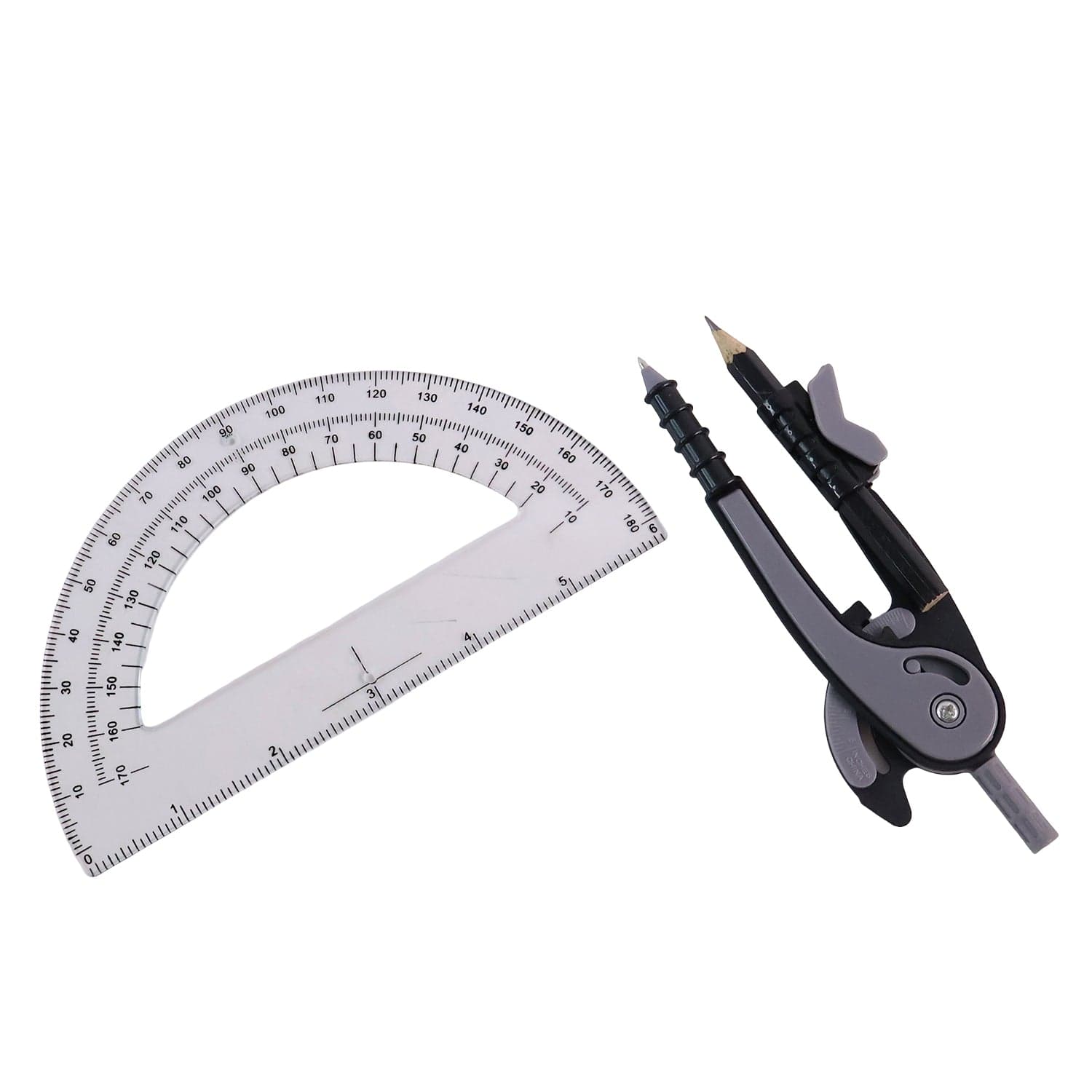 Geometry Compass And Protractor Set 2 Pc thumbnail 4