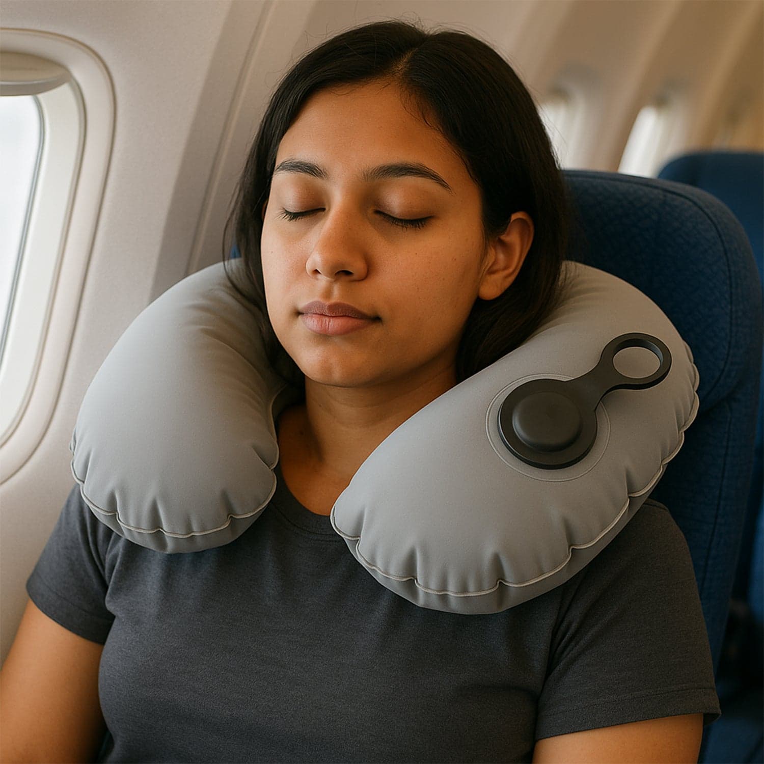 Premium Quality Inflatable Travel Neck Pillow 1 Pc 1 thumbnail 3