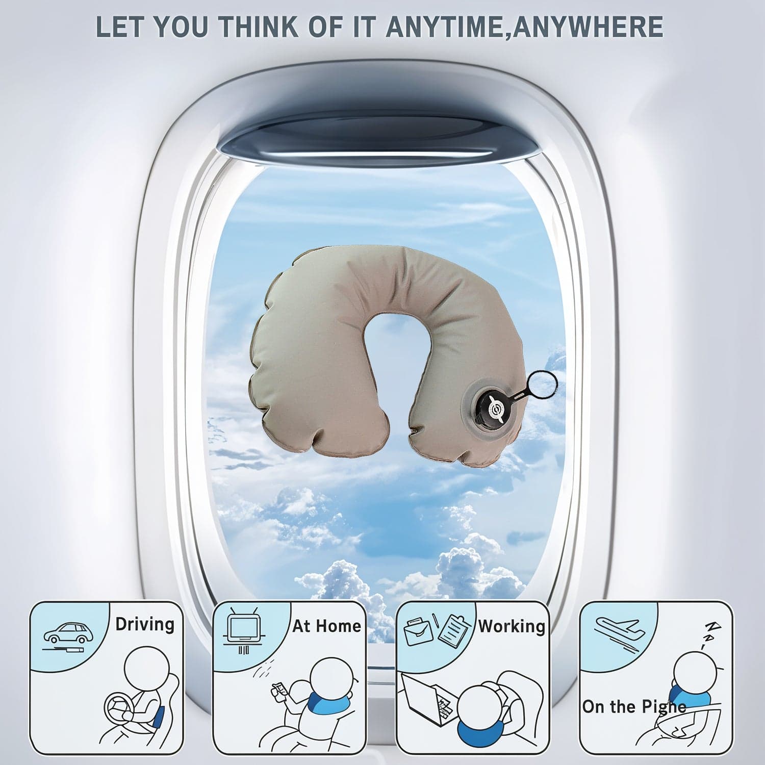 Premium Quality Inflatable Travel Neck Pillow 1 Pc 1 thumbnail 5