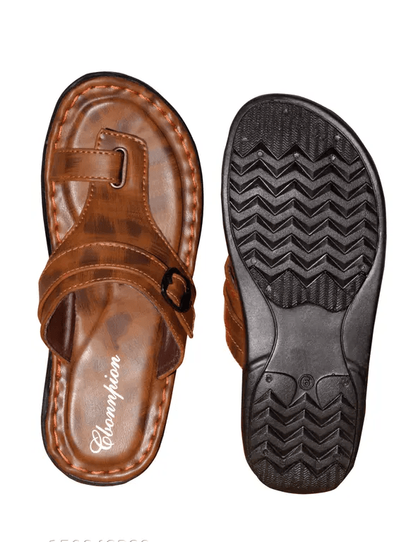 LifeoO--Stylish Men's Syntethic Leather Flipflops thumbnail 2