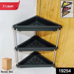 3 Layer Multipurpose Plastic Corner Storage Rack