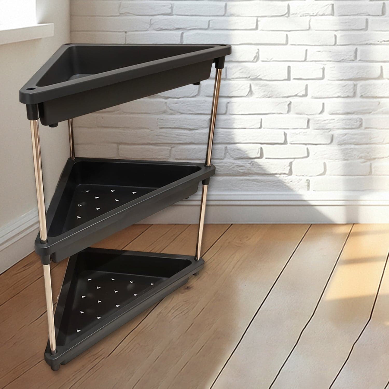 3 Layer Multipurpose Plastic Corner Storage Rack thumbnail 3