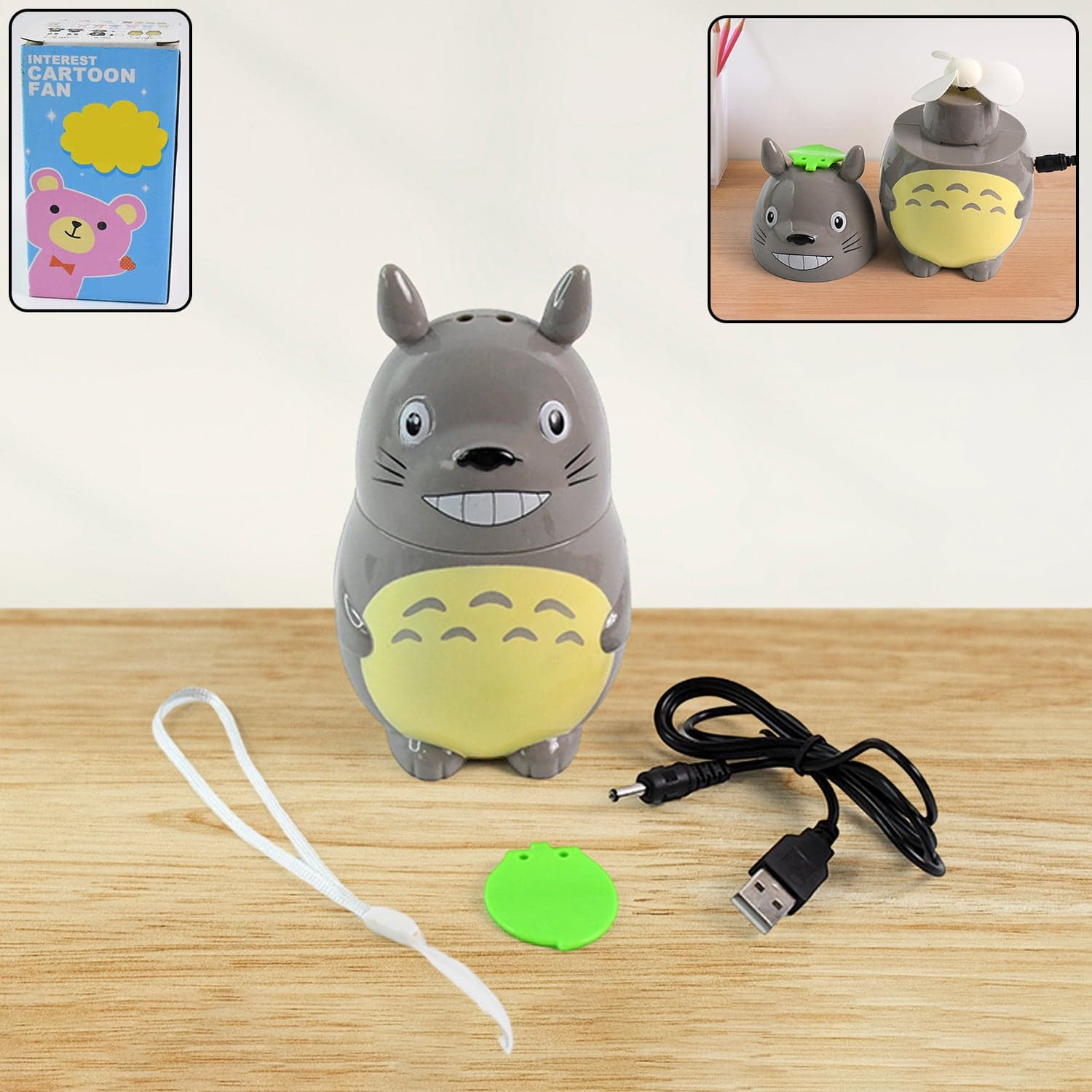 Usb Rechargeable Mini Cartoon Fan 1 Pc thumbnail 2