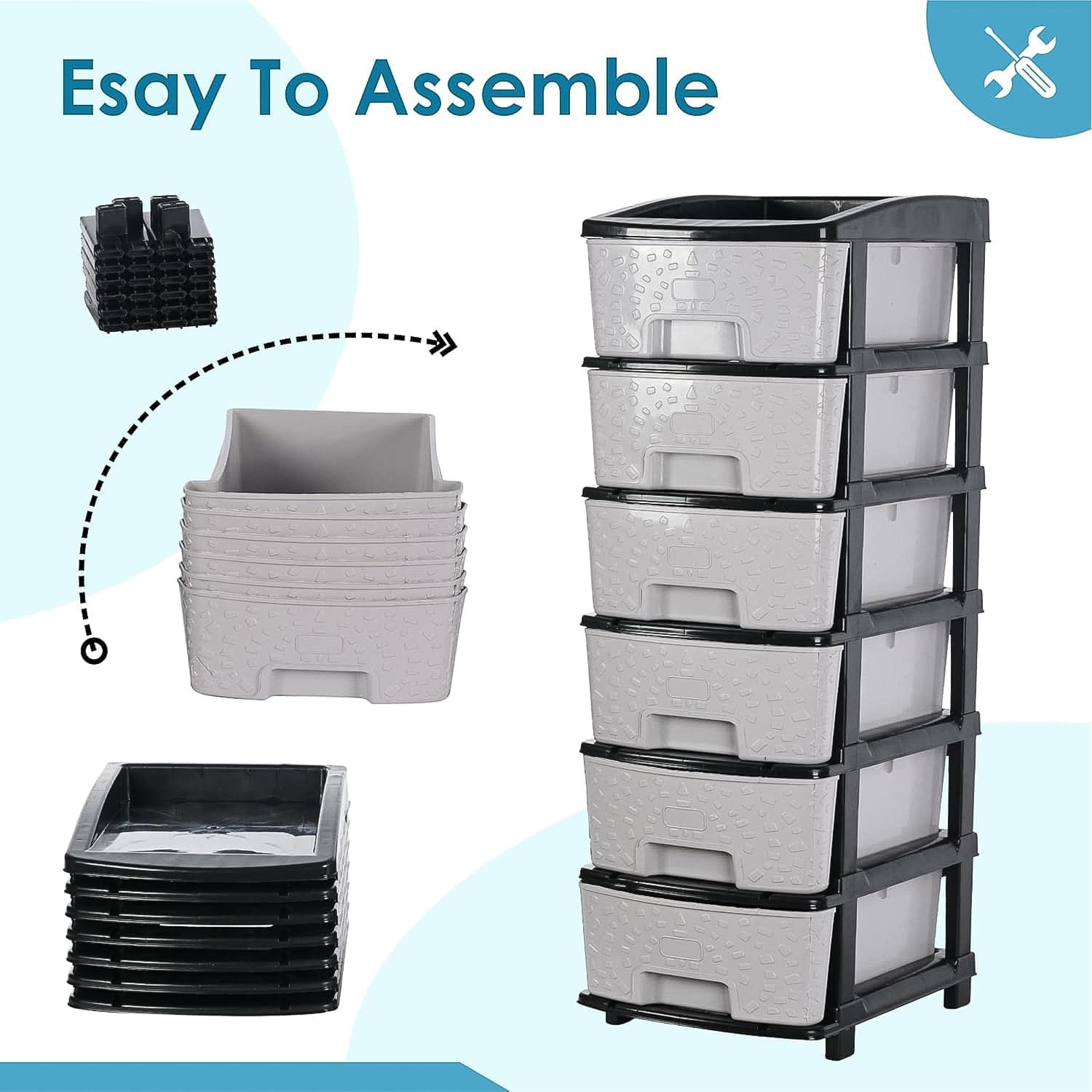 19266 6Layer Stone Design Pla Storage Drawer thumbnail 6