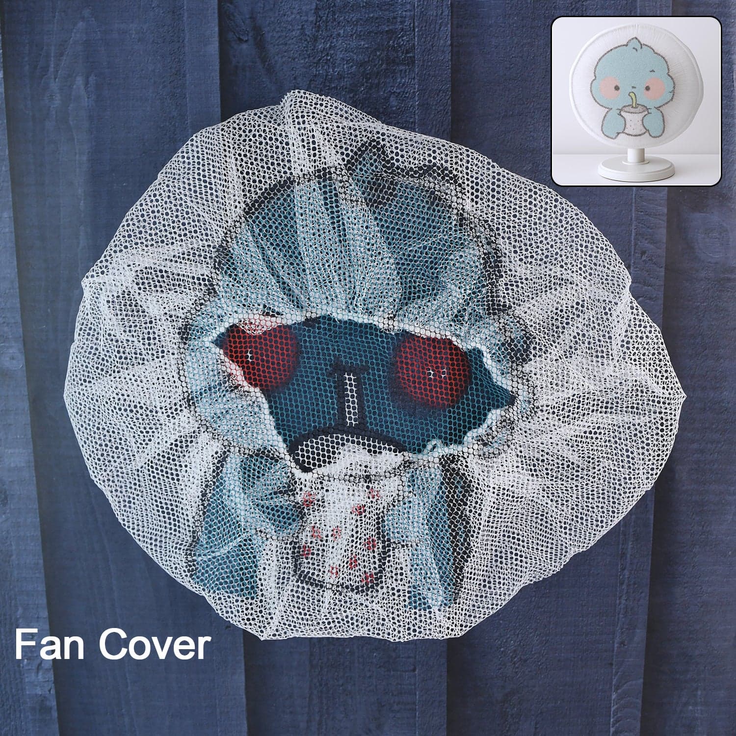 Cute Cartoon Character Fabric Mesh Fan Cover 1 Pc thumbnail 3