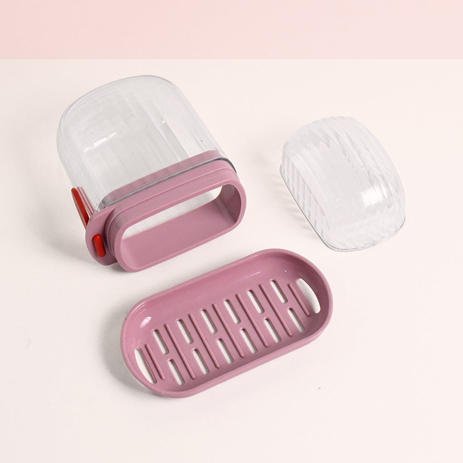 Apex Pink Plastic Soap Dish 1Pc thumbnail 2