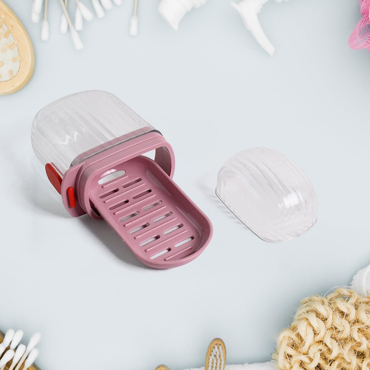 Apex Pink Plastic Soap Dish 1Pc thumbnail 3