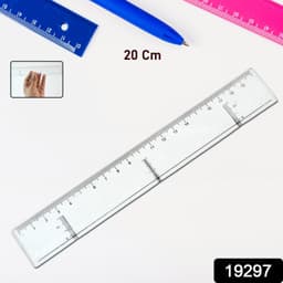 20 Cm Transparent Plastic Ruler 1 Pc