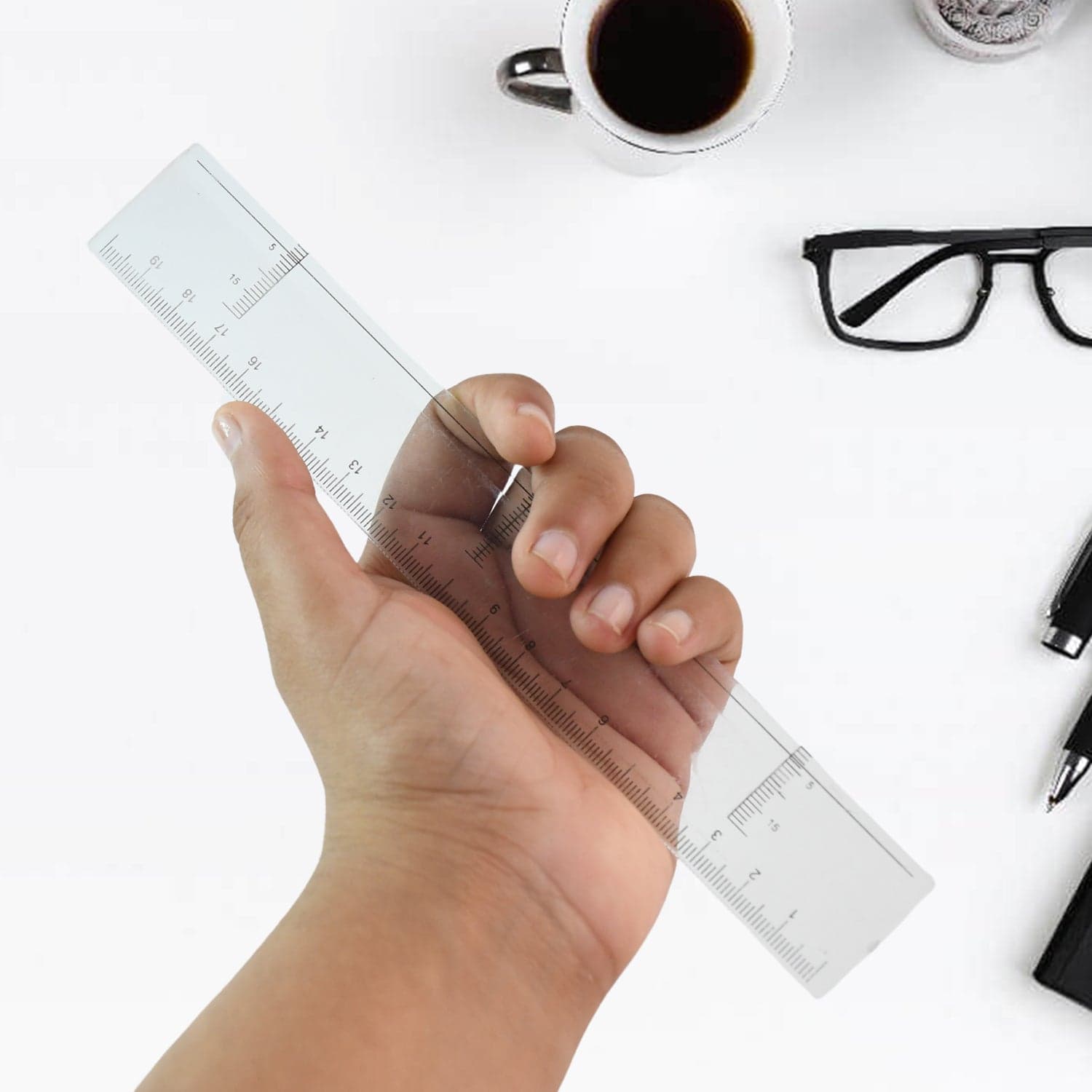 20 Cm Transparent Plastic Ruler 1 Pc thumbnail 2