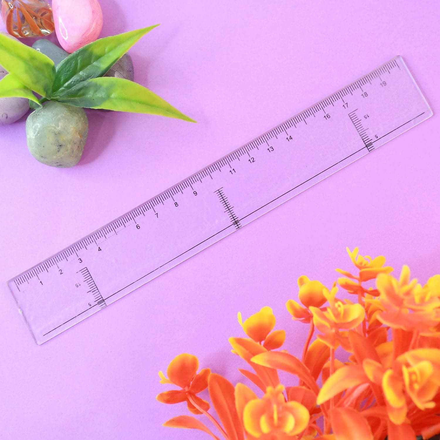 20 Cm Transparent Plastic Ruler 1 Pc thumbnail 3