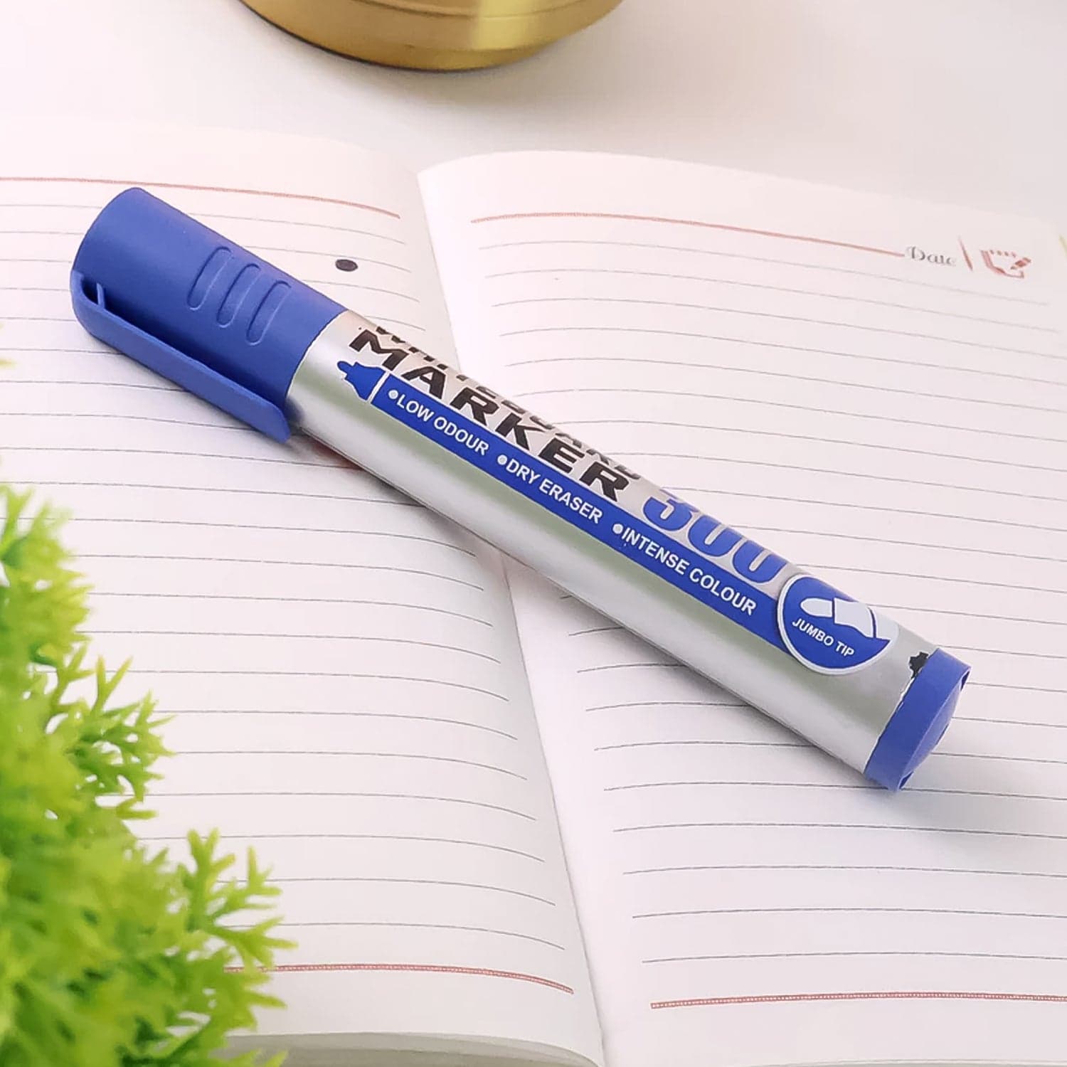 Premium Permanent Blue Marker Pen Set 6 Pcs Set thumbnail 3