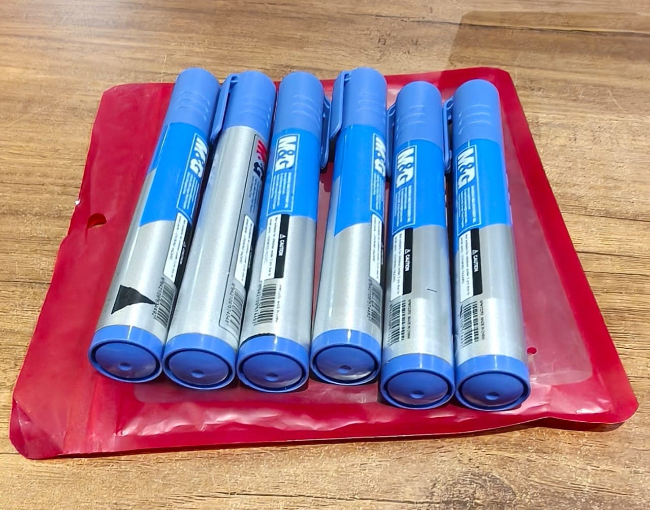 Premium Permanent Blue Marker Pen Set 6 Pcs Set thumbnail 6
