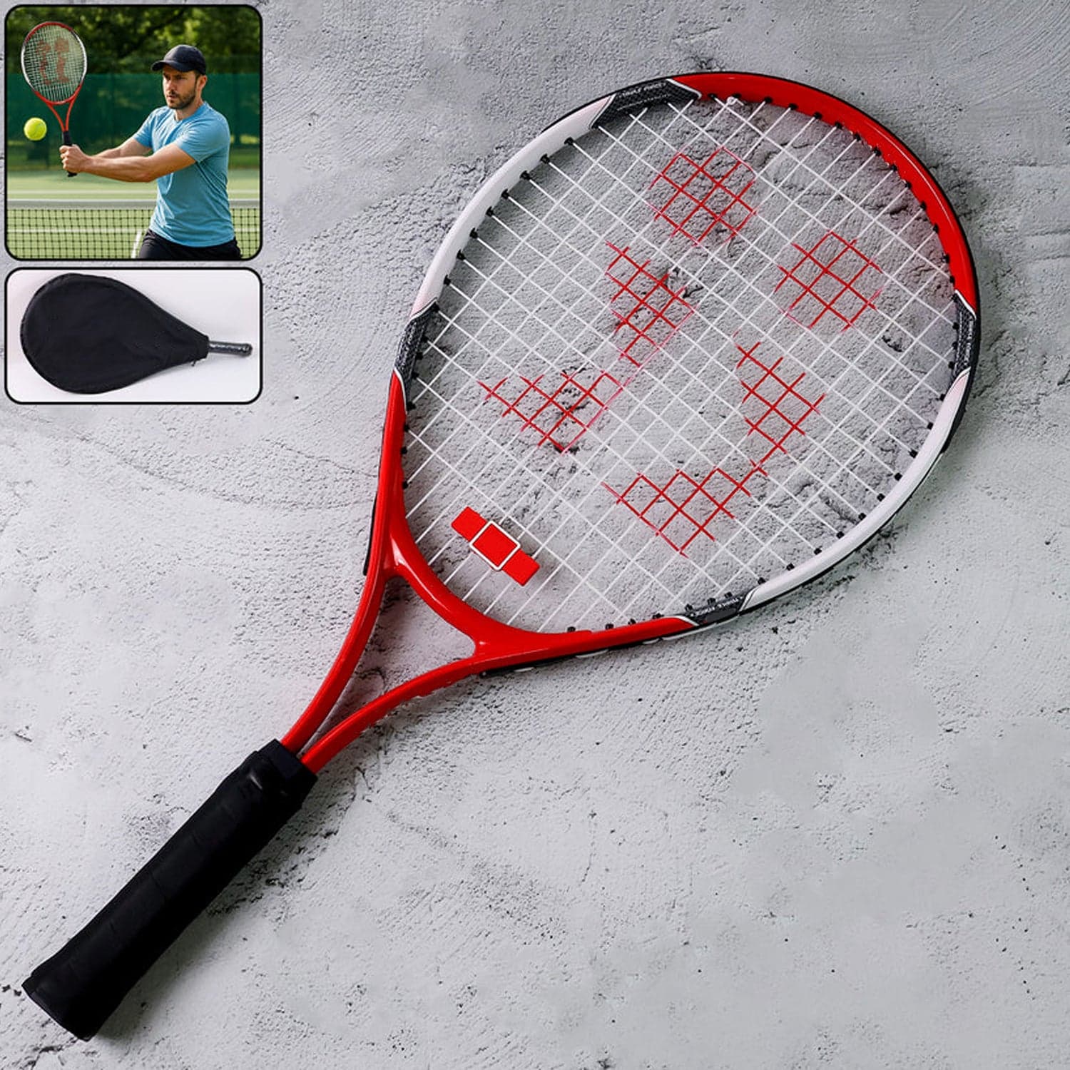 Professional Tennis Racket With Full Cover 1 Pc thumbnail 2