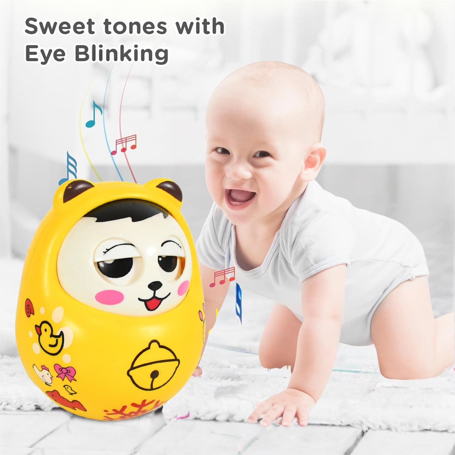 Musical Roly Poly Toys For Baby | Push And Shake Wobbling Toy With Music | Tumbler Doll Toy For Babies | Sound Balancing Doll Toys For Baby Boys thumbnail 5