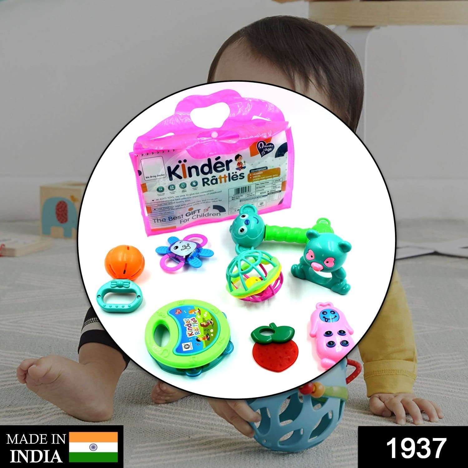AT37 Rattles Baby Toy and game for kids for playing and enjoying purposes. thumbnail 2