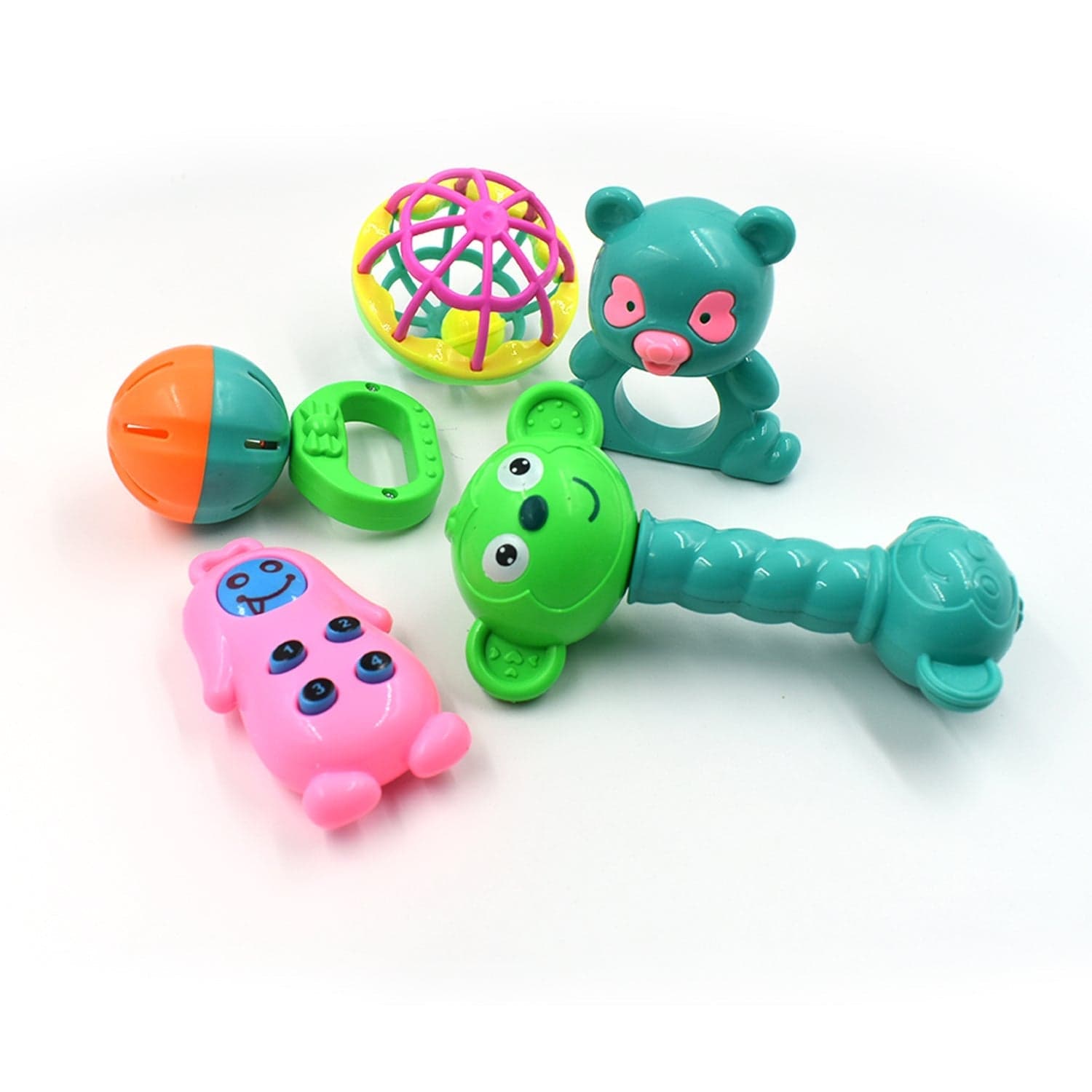 AT38 5Pc Rattles Baby Toy and game for kids and babies for playing and enjoying purposes. thumbnail 4