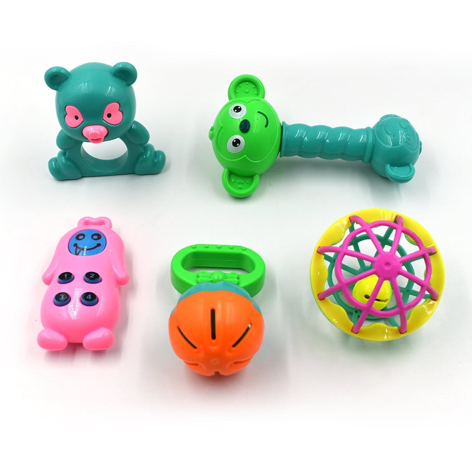 AT38 5Pc Rattles Baby Toy and game for kids and babies for playing and enjoying purposes. thumbnail 5