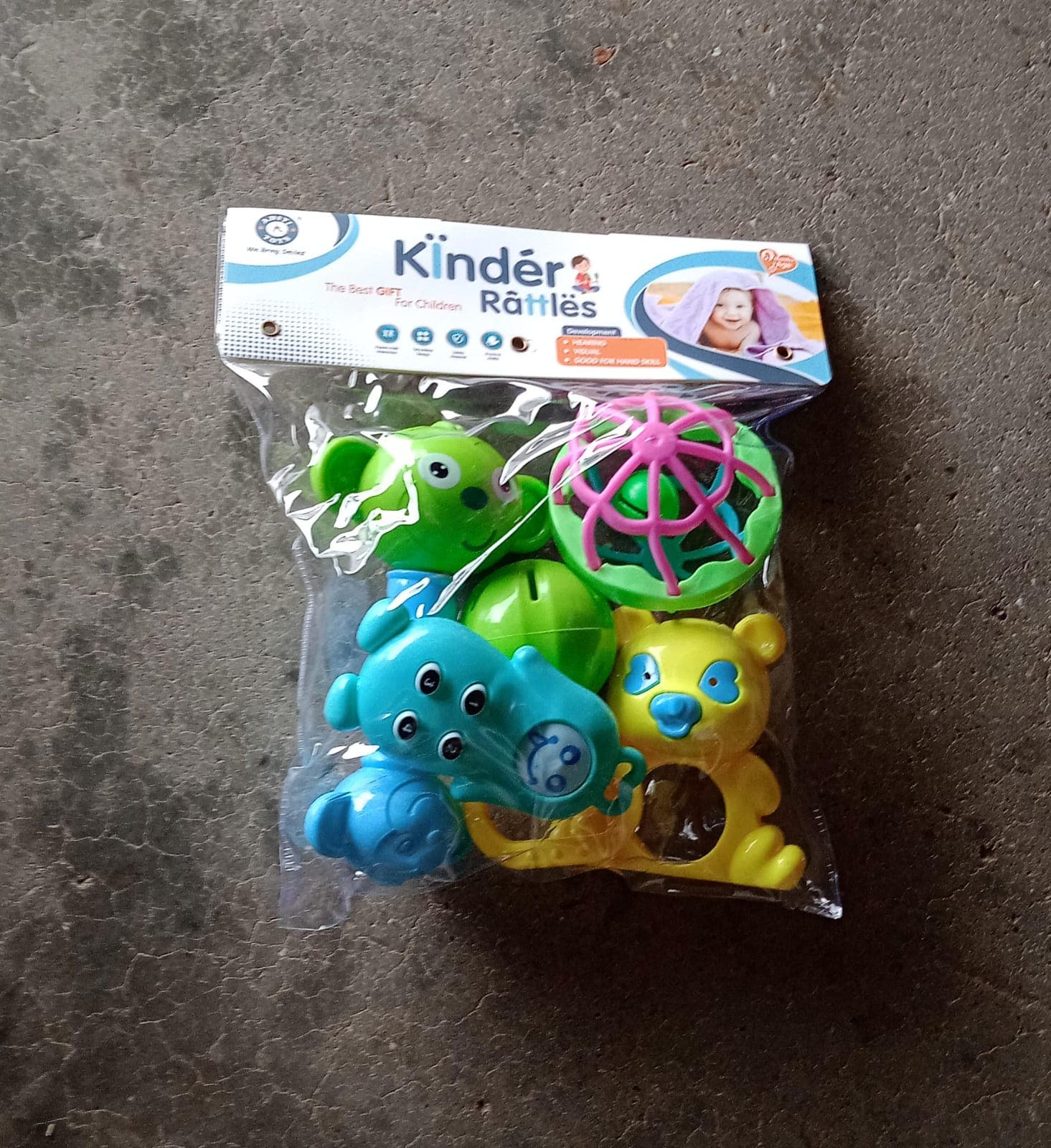 AT38 5Pc Rattles Baby Toy and game for kids and babies for playing and enjoying purposes. thumbnail 8