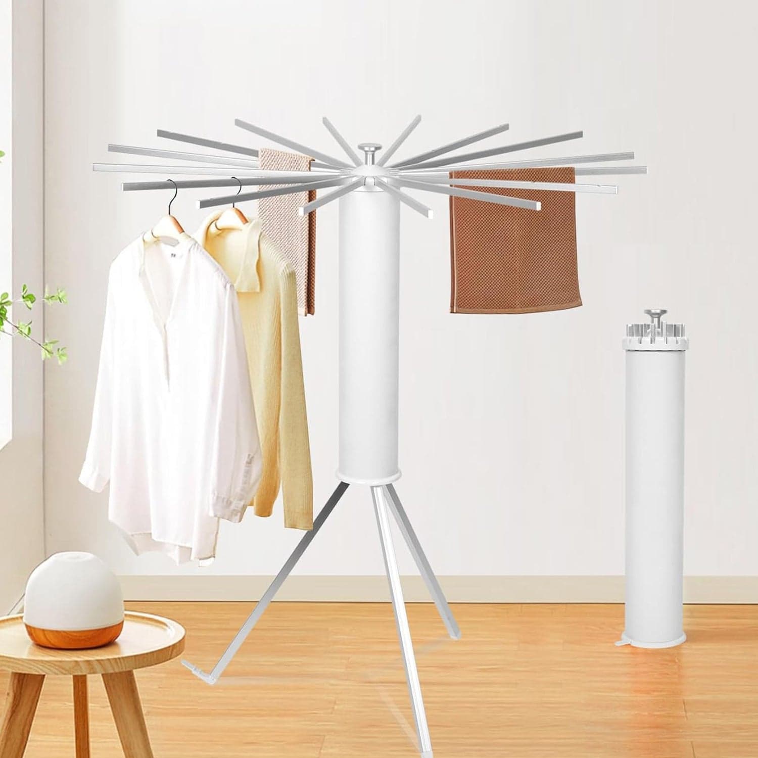 Foldable Rotary Clothes Drying Rack Stand 1 Pc thumbnail 9