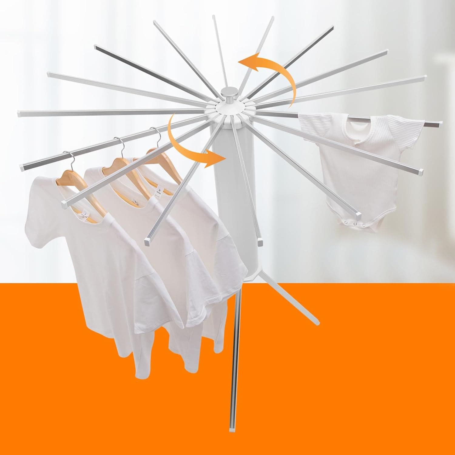 Foldable Rotary Clothes Drying Rack Stand 1 Pc thumbnail 5