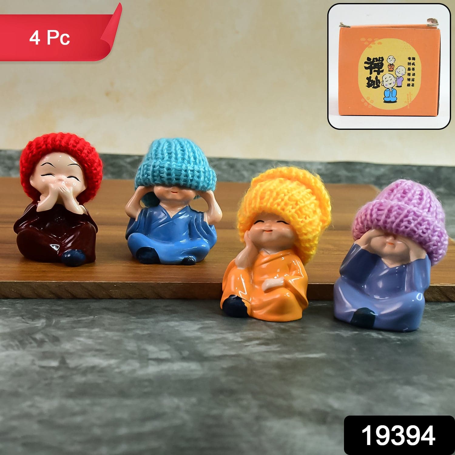 Showpiece Decorative Buddha 4Pc thumbnail 1