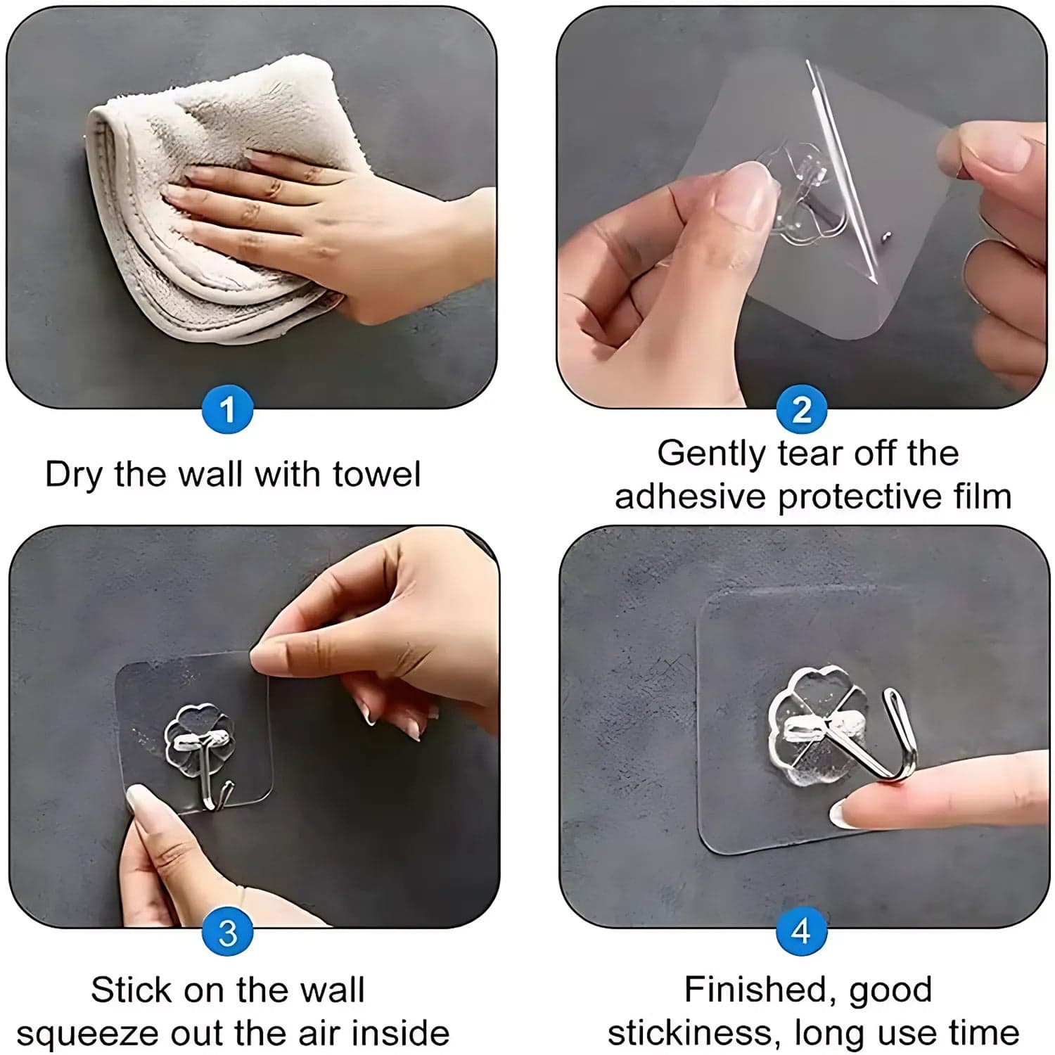 Self Adhesive Transparent Wall Hook 1 Pc thumbnail 3