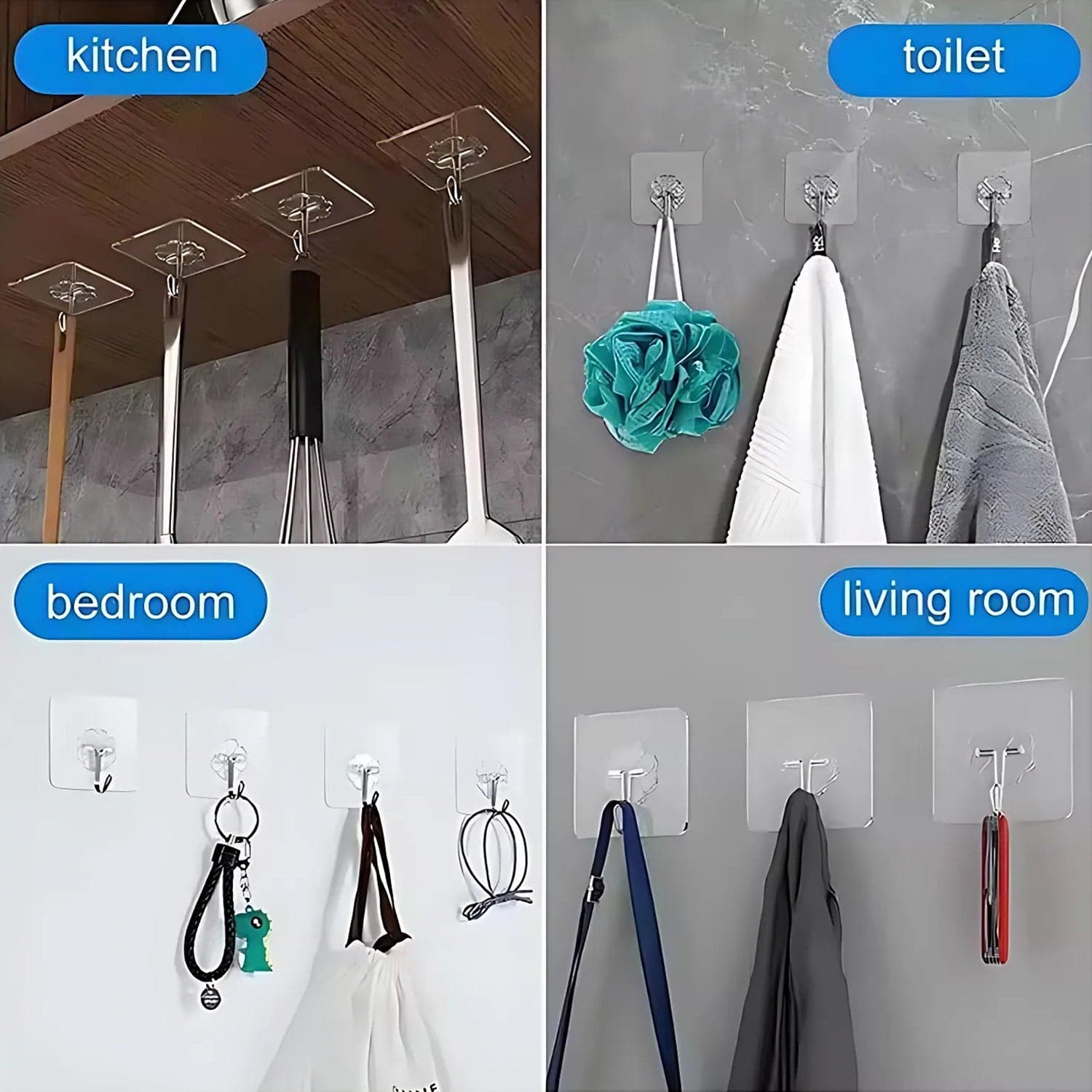 Self Adhesive Transparent Wall Hook 1 Pc thumbnail 6