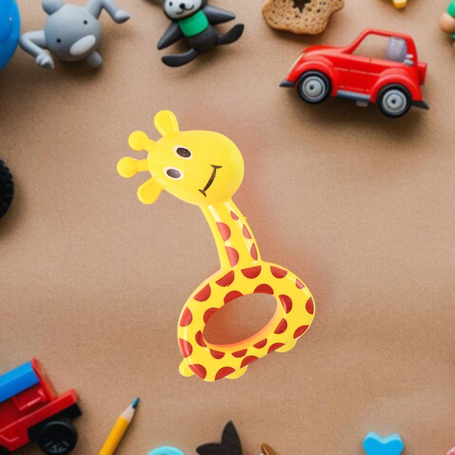 3 Pcs Set Colorful Animal Shape Baby Rattle Toy thumbnail 2