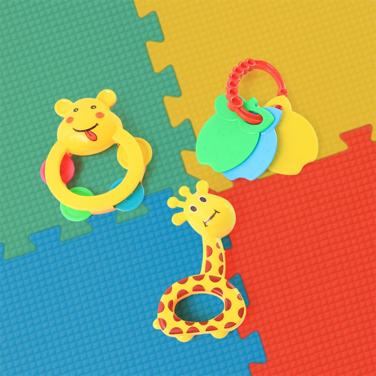 3 Pcs Set Colorful Animal Shape Baby Rattle Toy thumbnail 5