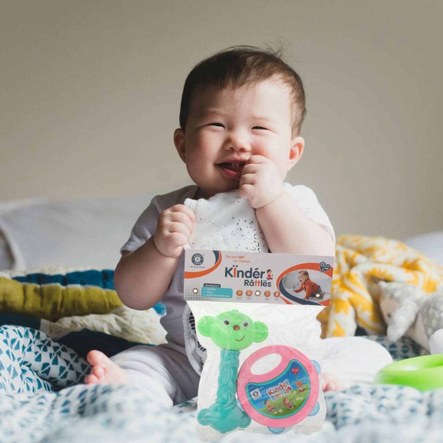 AT40 2Pc Rattles Baby Toy and game for kids and babies for playing and enjoying purposes. thumbnail 1