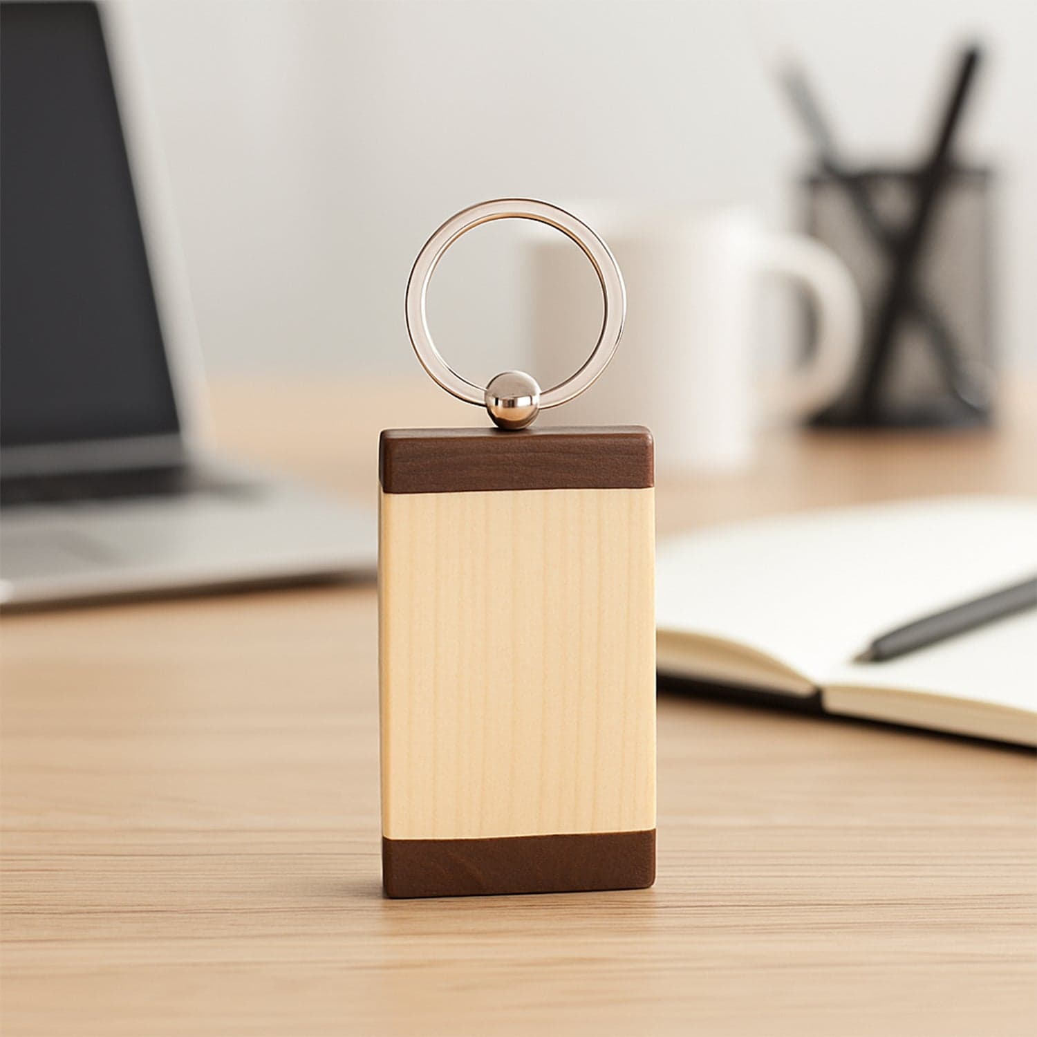 Premium Wooden Keychain With Dual Tone Finish 1 Pc thumbnail 5