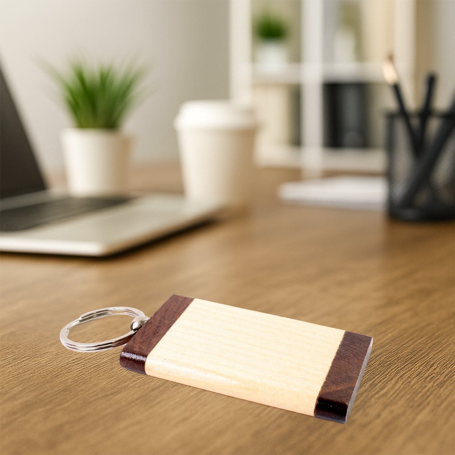 Premium Wooden Keychain With Dual Tone Finish 1 Pc thumbnail 6