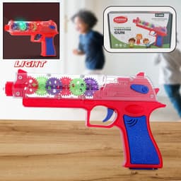 Plastic Gear Simulation Laser Toy Gun Of 3D Lights, Music & Rotating Gear (1 Pc, 3+ Years)