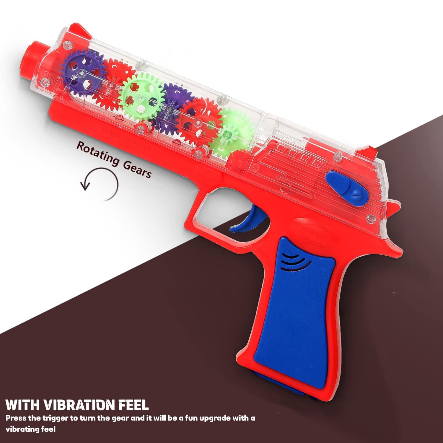 Plastic Gear Simulation Laser Toy Gun Of 3D Lights, Music & Rotating Gear (1 Pc, 3+ Years) thumbnail 4