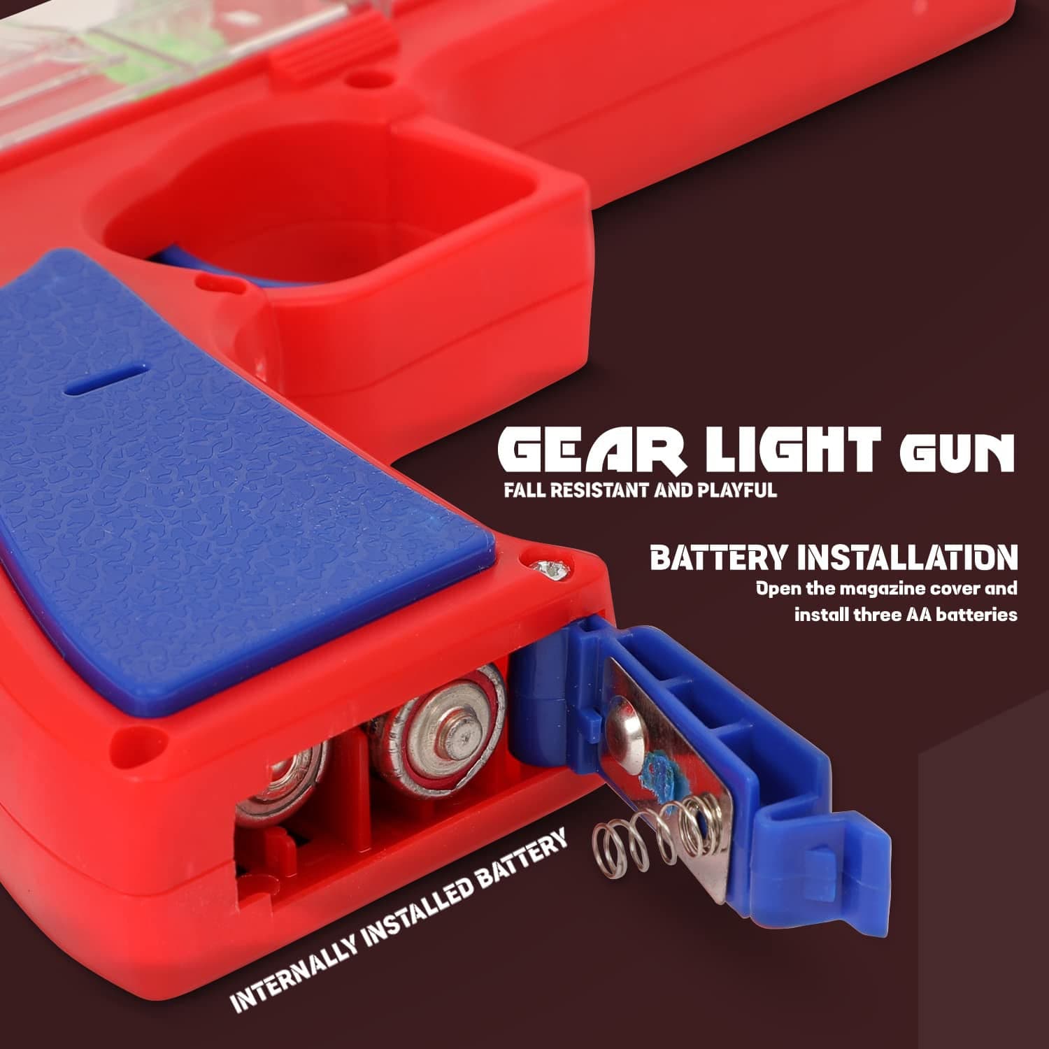 Plastic Gear Simulation Laser Toy Gun Of 3D Lights, Music & Rotating Gear (1 Pc, 3+ Years) thumbnail 5