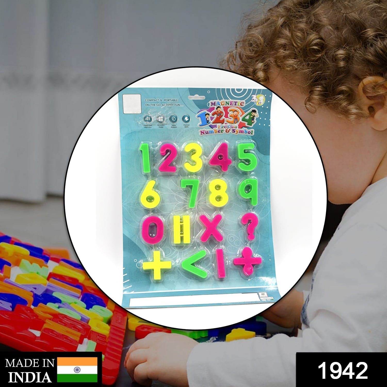AT42 Magnetic Number Symbol Baby Toy and game for kids and babies for playing and enjoying purposes. thumbnail 2