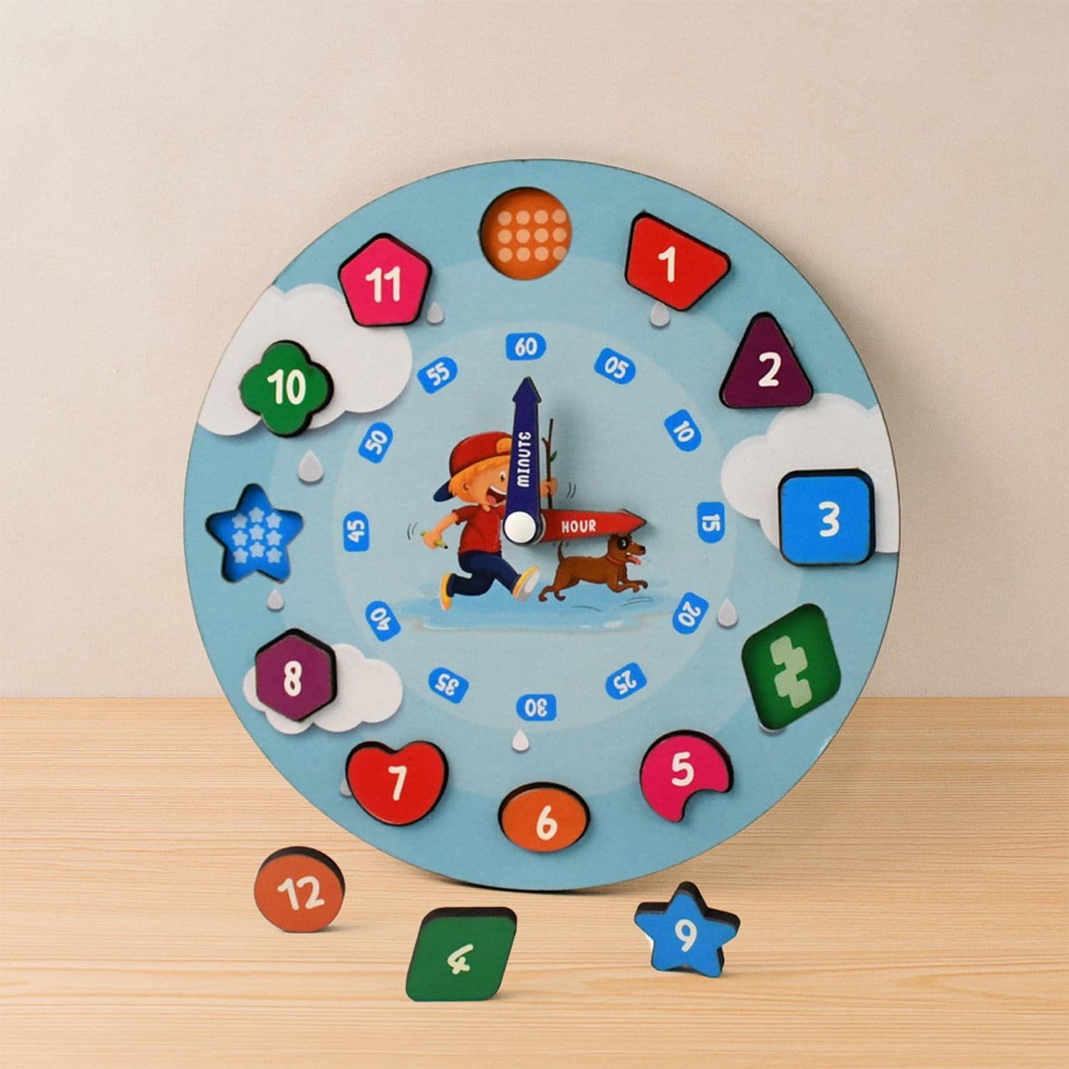 Learning Wooden Clock Toy At49 thumbnail 2