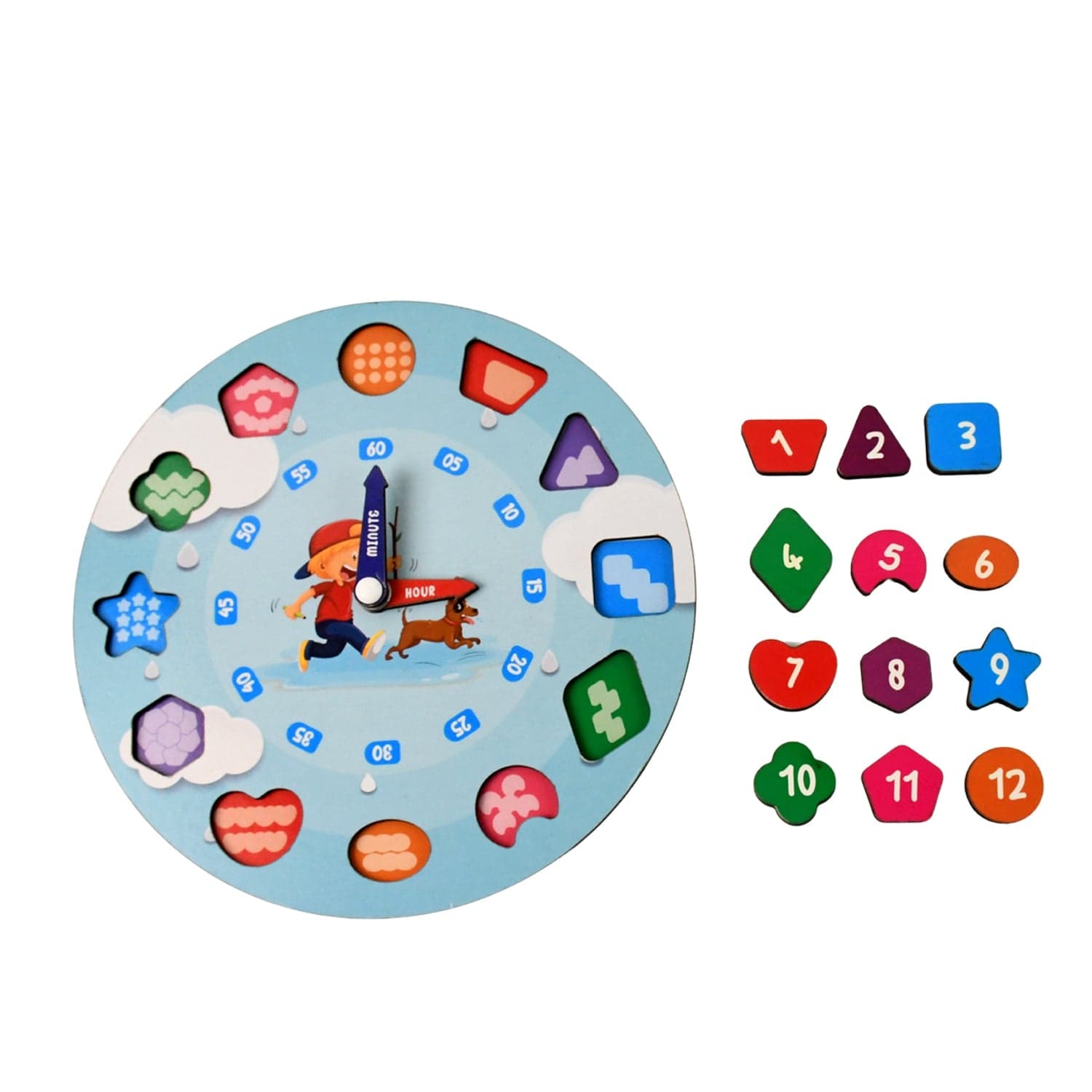 Learning Wooden Clock Toy At49 thumbnail 4