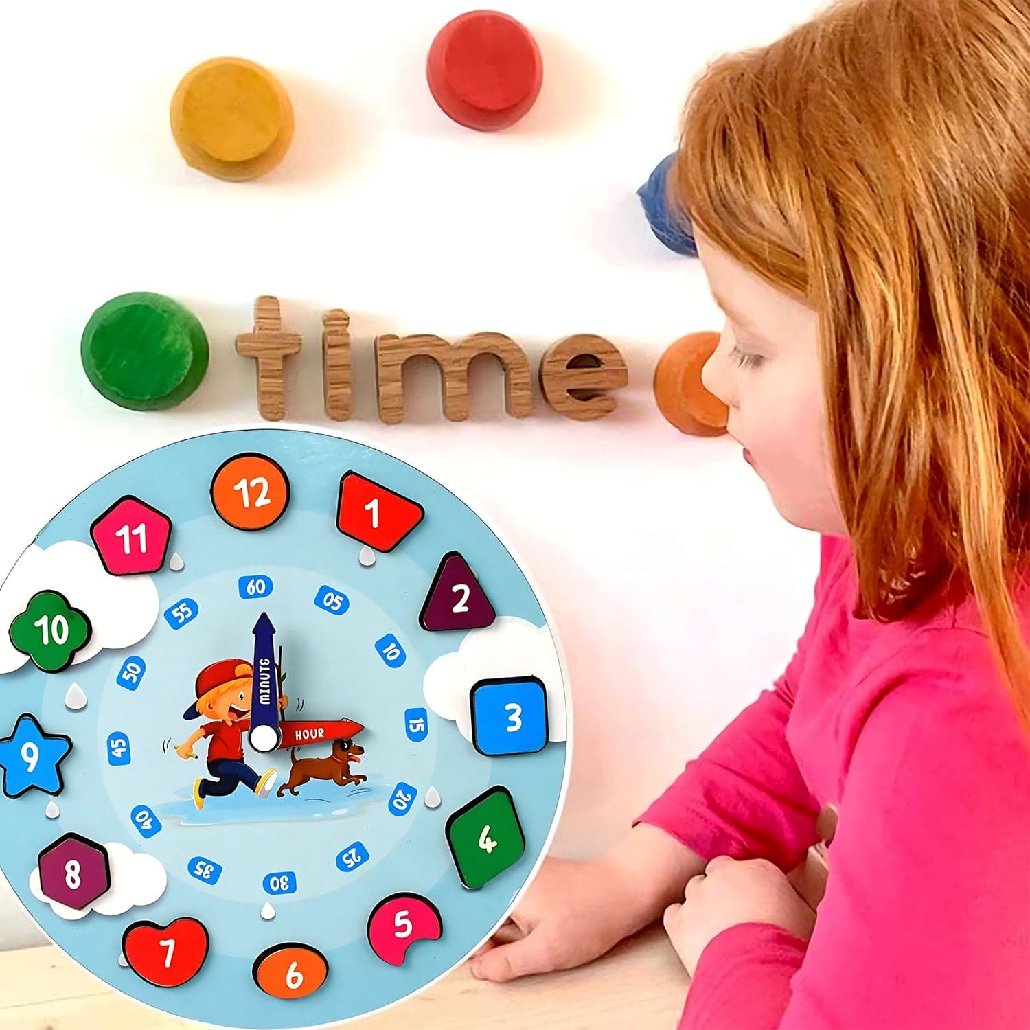 Learning Wooden Clock Toy At49 thumbnail 6