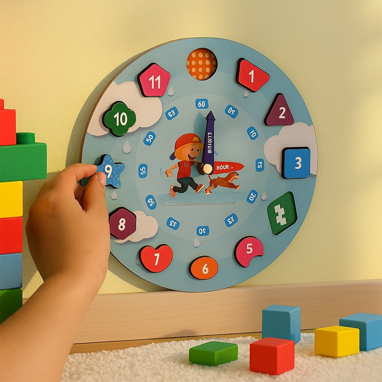 Learning Wooden Clock Toy At49 thumbnail 7
