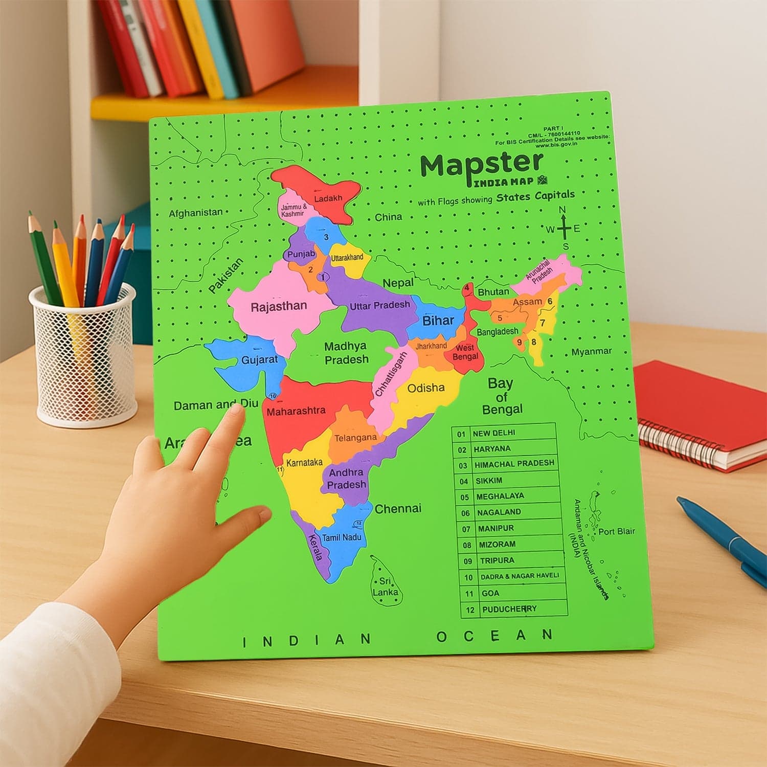 Aditi Mapster India Map Eva Foam Puzzle Set thumbnail 5