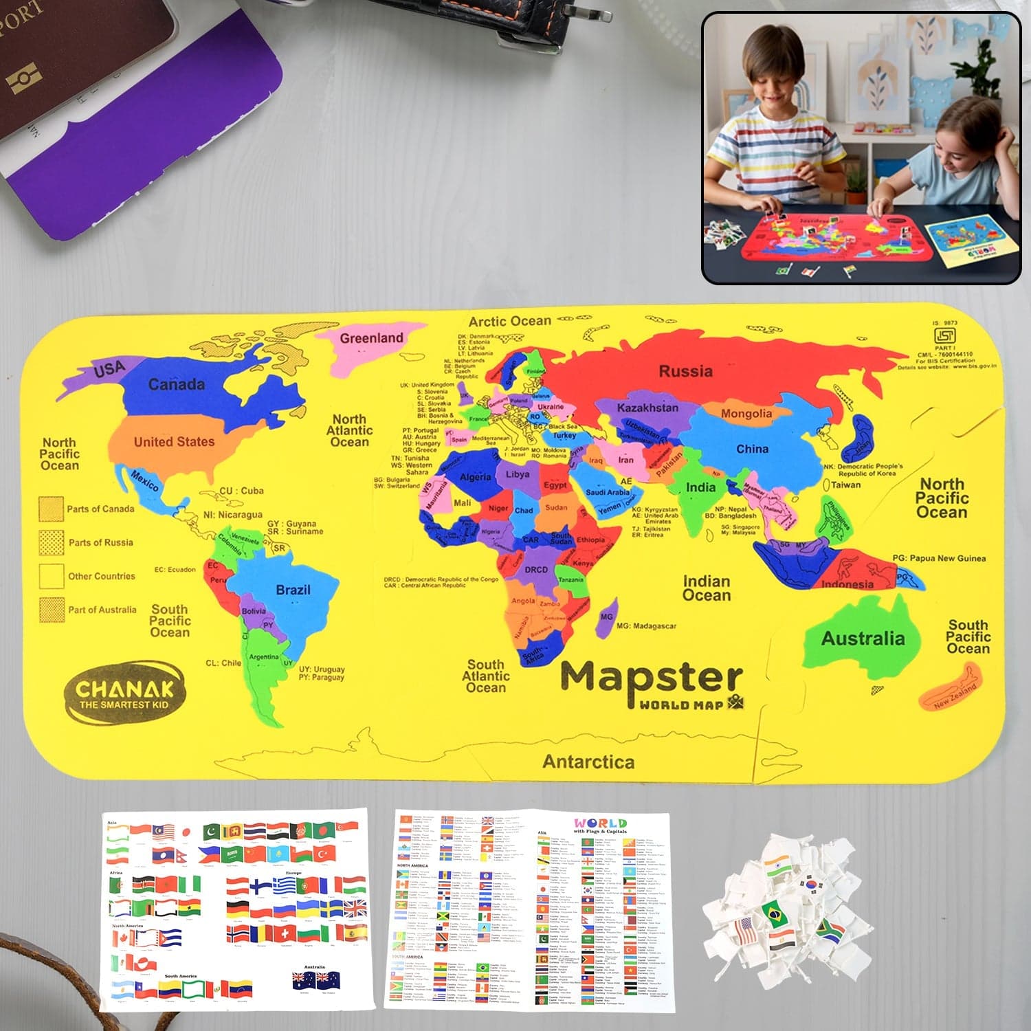 Aditi Mapster World Map Eva Foam Puzzle Set thumbnail 3