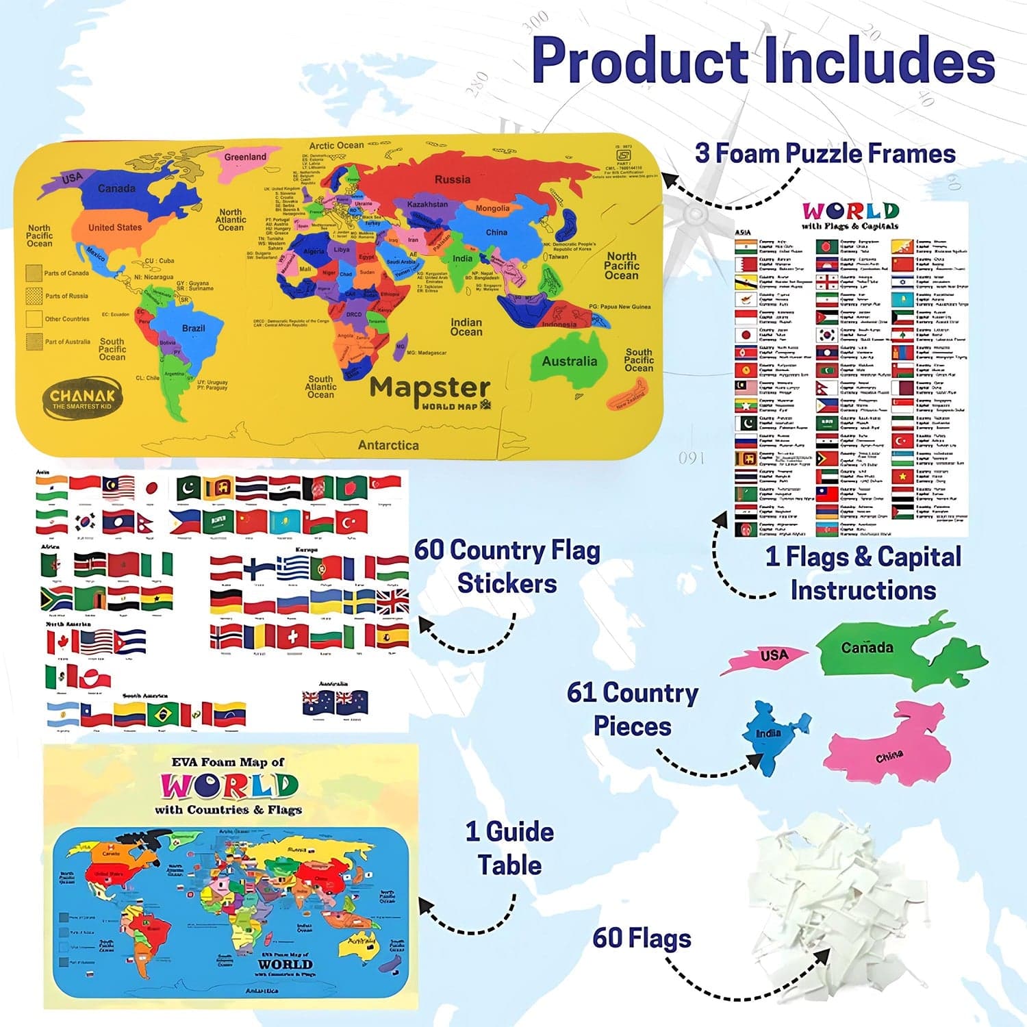 Aditi Mapster World Map Eva Foam Puzzle Set thumbnail 5