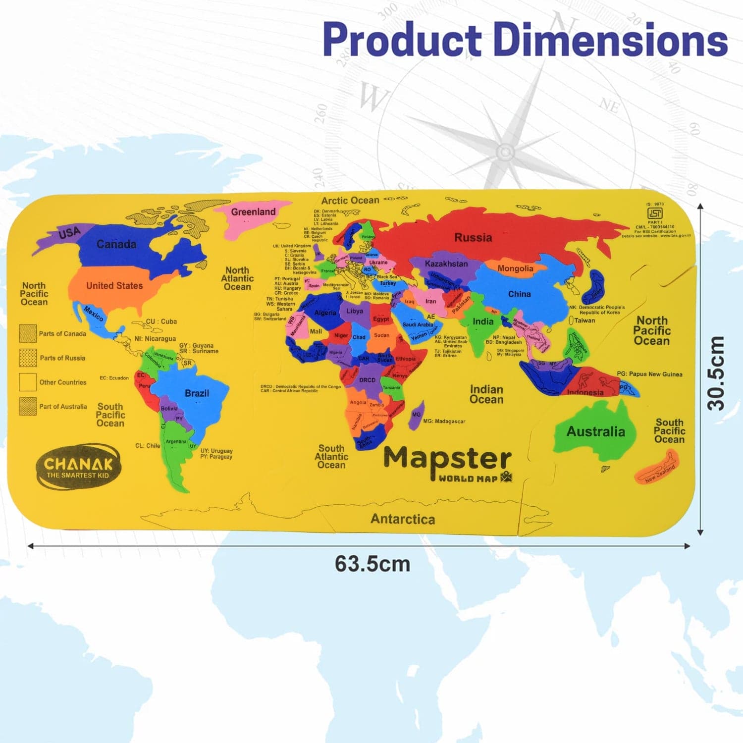 Aditi Mapster World Map Eva Foam Puzzle Set thumbnail 6