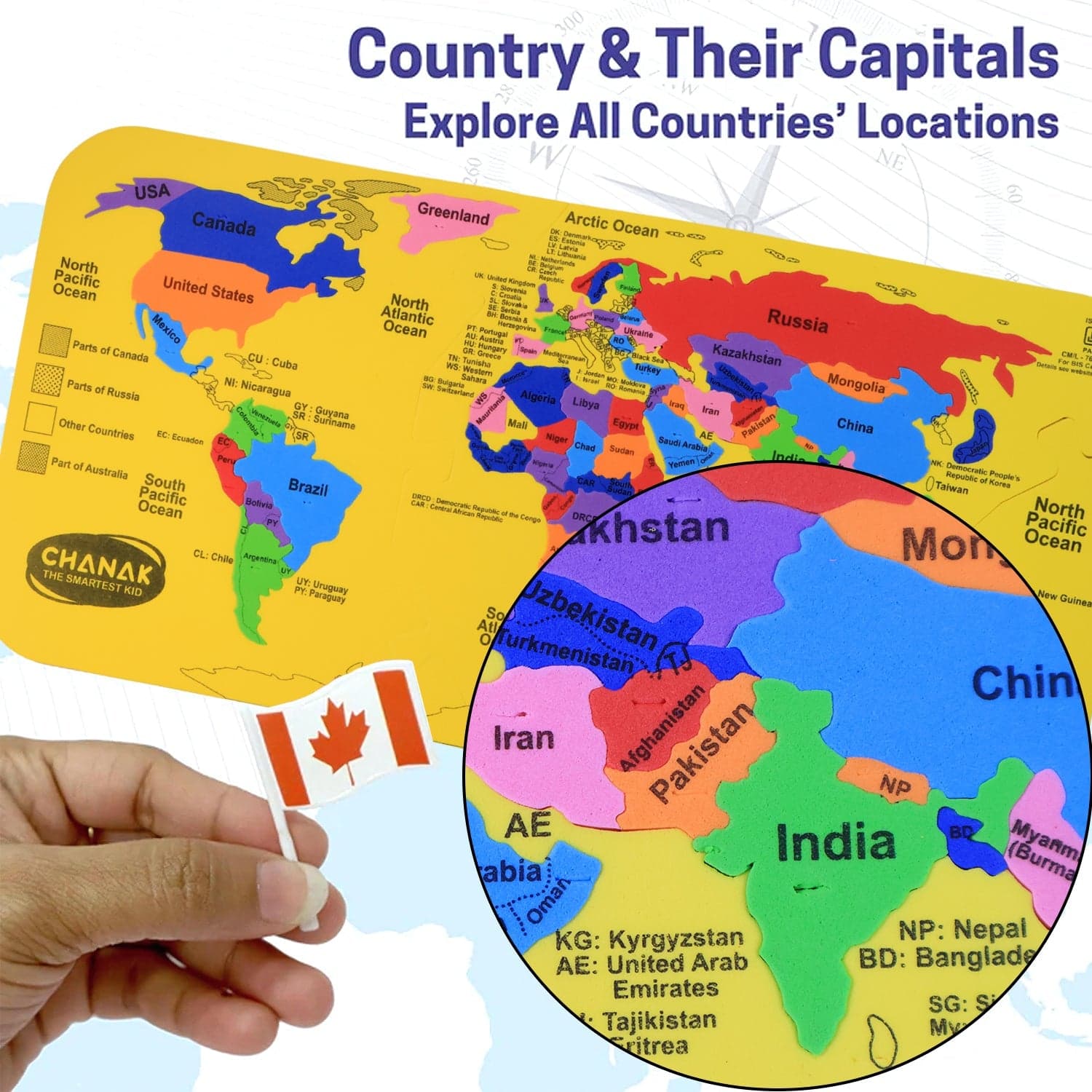 Aditi Mapster World Map Eva Foam Puzzle Set thumbnail 7