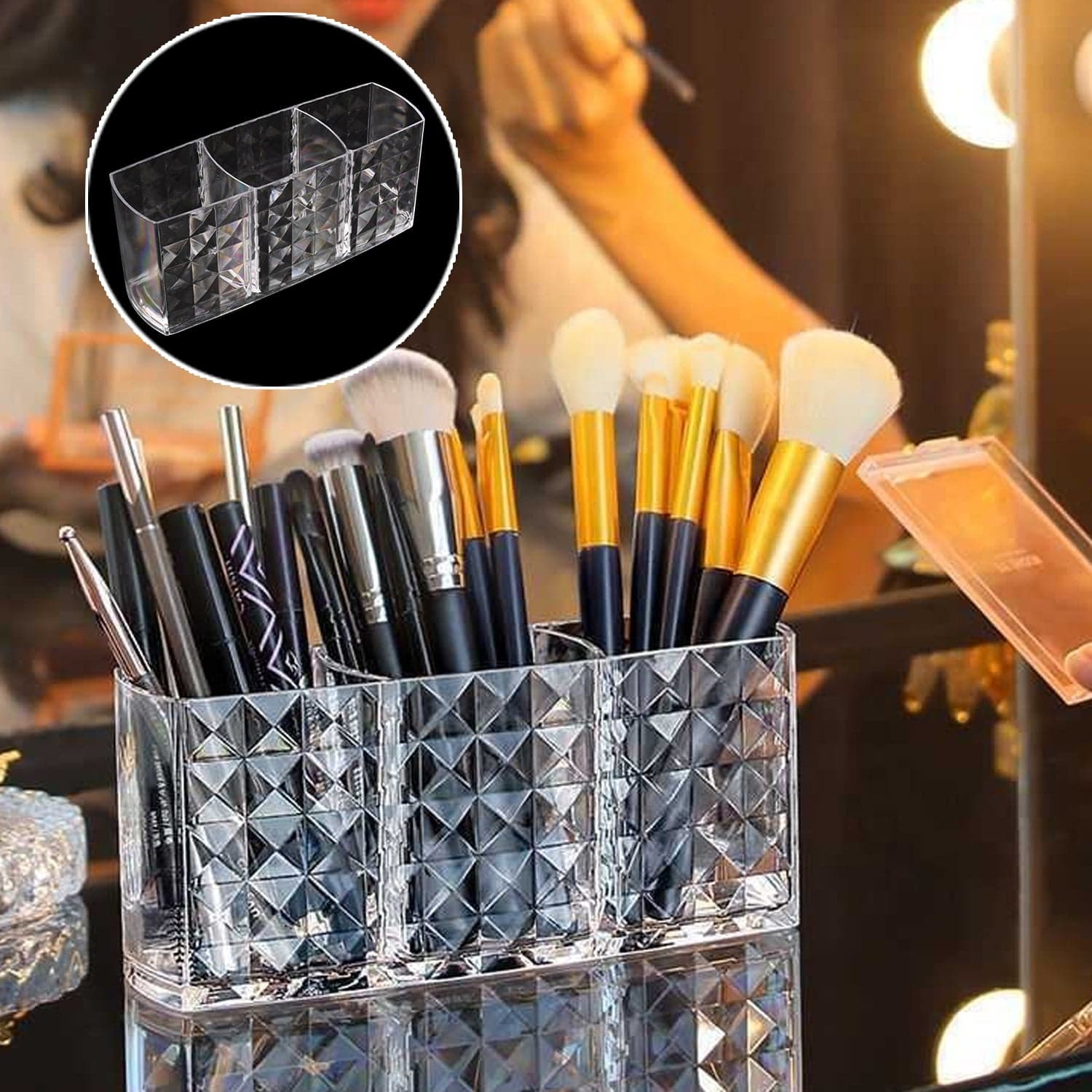 Acrylic Makeup Brush Holder 1Pc thumbnail 2