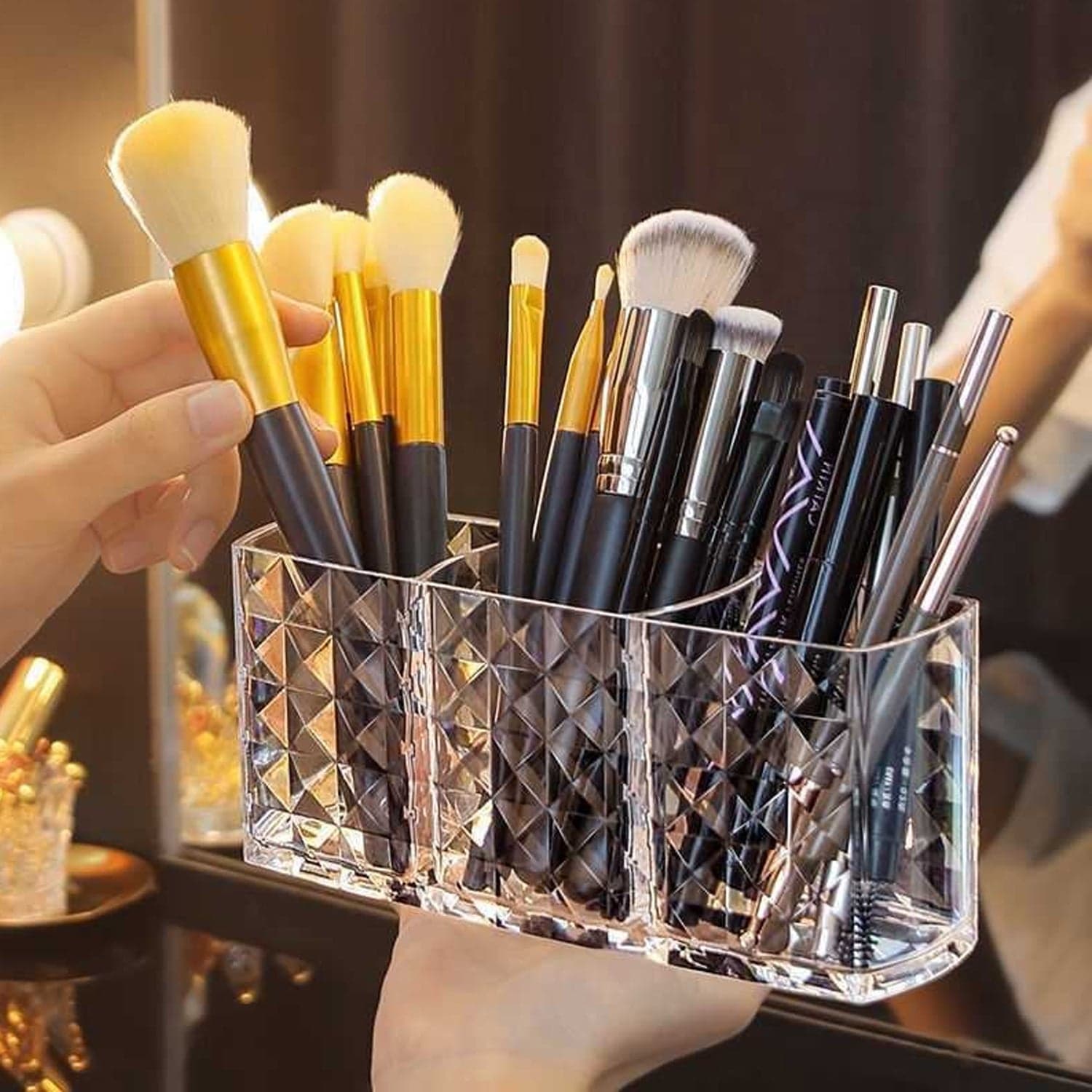 Acrylic Makeup Brush Holder 1Pc thumbnail 3