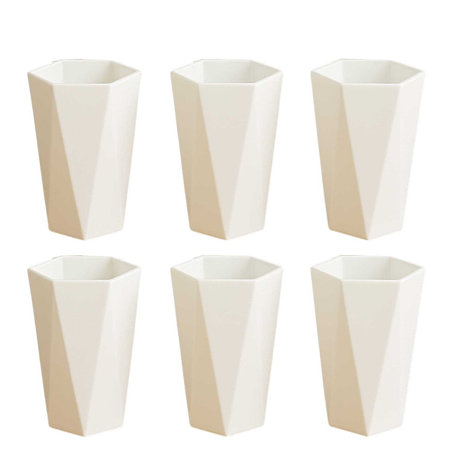 Hexagon Shape Plastic Drinking Glass Set 6Pc thumbnail 4